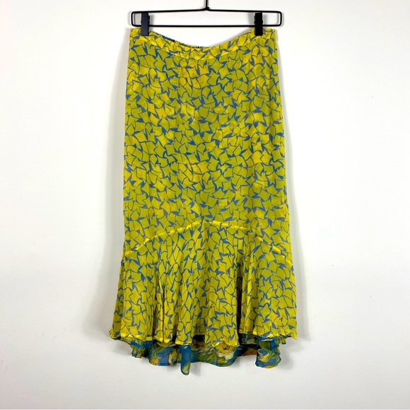 Sarah Arizona Floral and Abstract Patterned REVERSE Skirt Two in One 100% Rayon - Picture 3 of 9